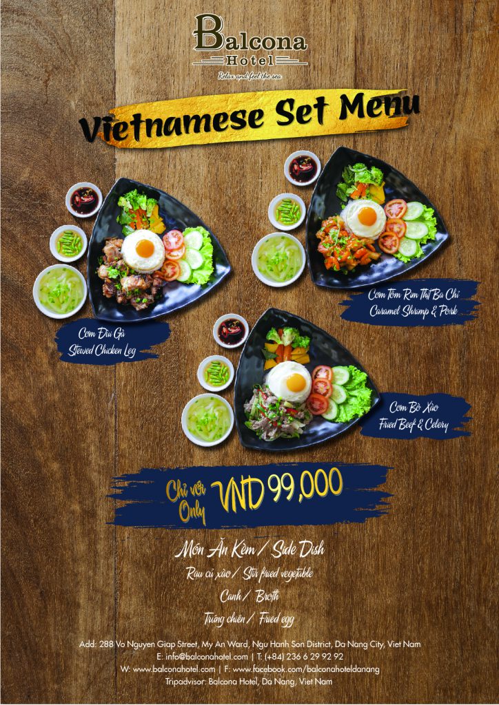 Vietnamese Set Menu - 99K - Balcona Hotel Danang